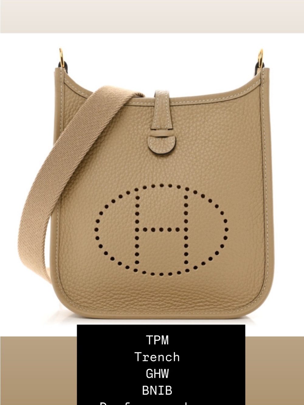 Hermes Evelyne TPM Crossbody Bag in Trench
